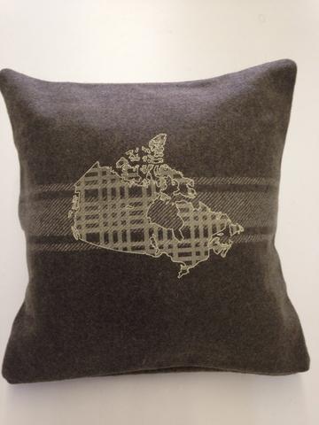Army Green Map Oh Canada Cabin Pillow