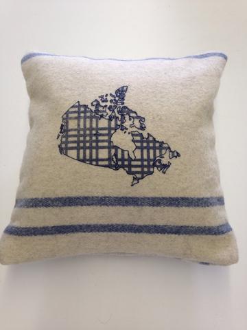 Cream Map Oh Canada Cabin Pillow