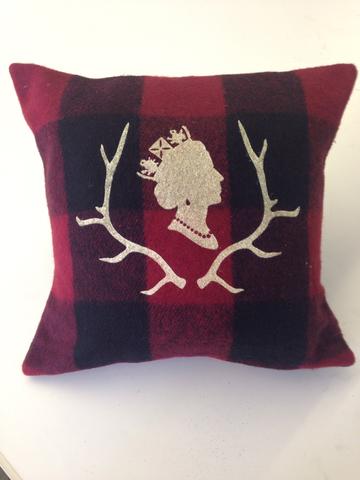 Red Plaid Queen Cabin Pillow