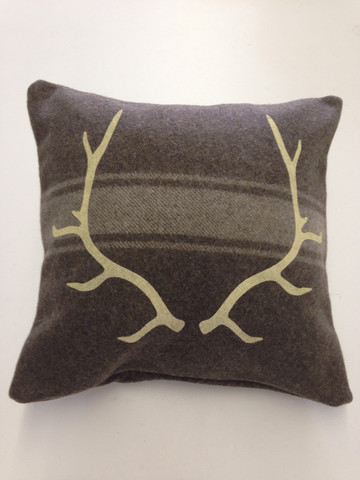 Army Green Antler Cabin Pillow