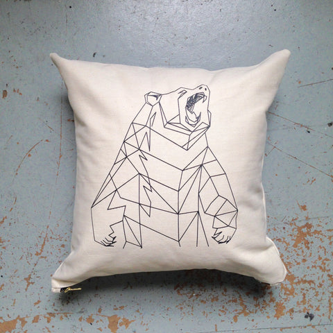 Geometric Bear Pillow Canvas